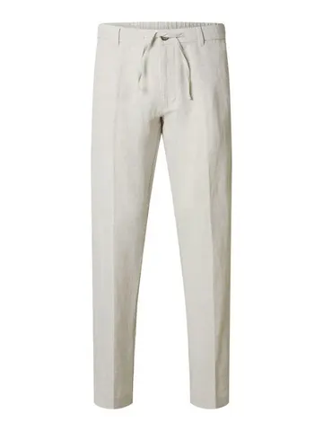 SELECTED SLH196-STRAIGHT LEROY LINEN BLD PNT Grå