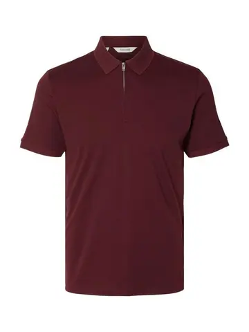 SELECTED SLHFAVE ZIP SS POLO B Rød