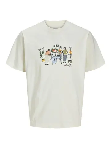 Jack & Jones JORMANCHESTER SKETCH TEE SS CREW NE Hvid
