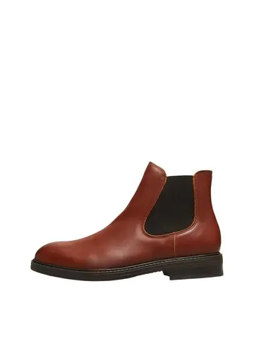 SELECTED SLHBLAKE LEATHER CHELSEA BOOT B NOO Brun