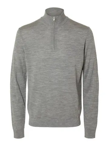 SELECTED SLHTRAY LS KNIT MERINO HALF ZIP NOO 