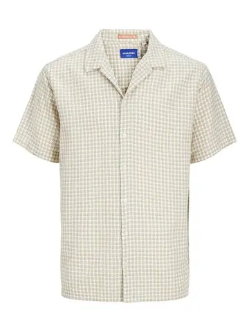 Jack & Jones JORLUKE DOBBY CHECK SHIRT SS PLS Brun