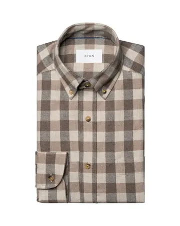 ETON Block Check Flannel Shirt 