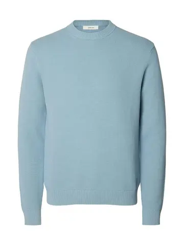 SELECTED SLHDANE LS KNIT STRUCTURE CREW NECK Blå