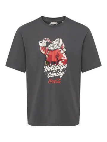 Only & Sons ONSCHRISTMAS LIFE RLX SS LIC TEE Grå