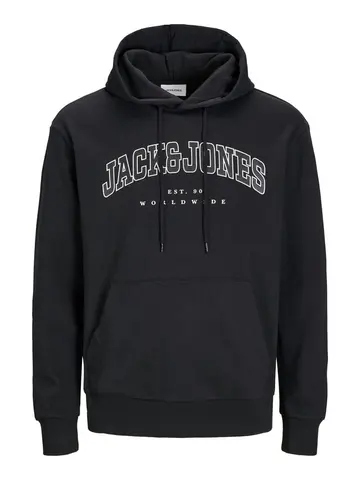 Jack & Jones JJECALEB VARSITY SWEAT HOOD NOOS PL Sort