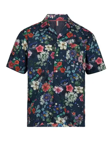 Thomas Regency Blomstret skjorte Navy