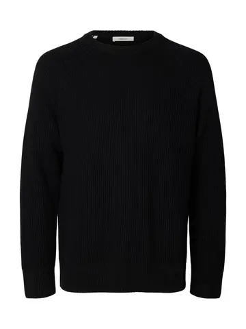 SELECTED SLMBRAUN KNIT RLX RIB CREW NECK NOO Sort
