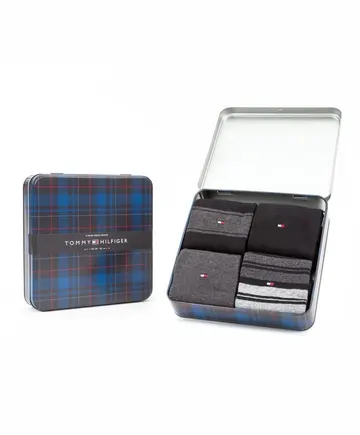 Tommy Hilfiger TH MEN SOCK 4P STRIPE TIN GIFT 