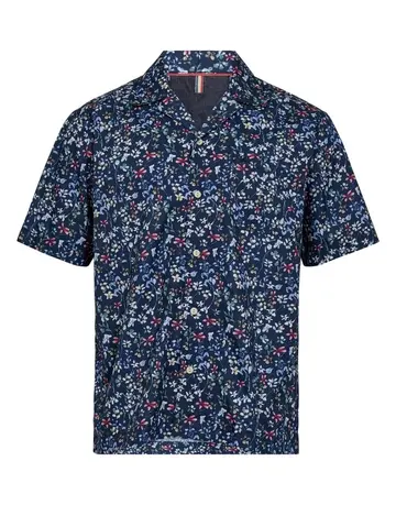 Thomas Regency Blomstret skjorte Mørk navy
