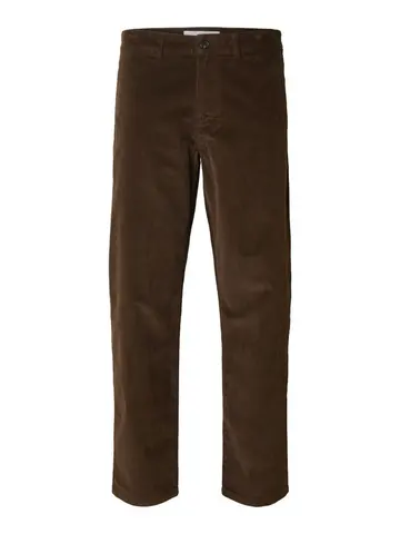 SELECTED SLH196-STRAIGHT MILES CORD PANTS W Brun
