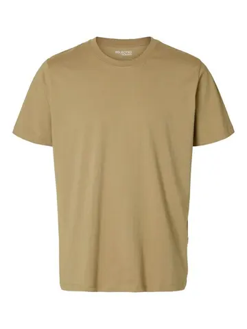 SELECTED SLHASPEN SS O-NECK TEE W NOOS Brun