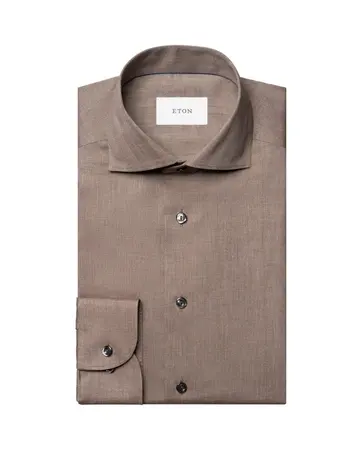 ETON Solid Signature Flannel Shirt 