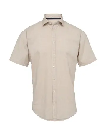 Garant Business shirt s/s modern fit lysbrun