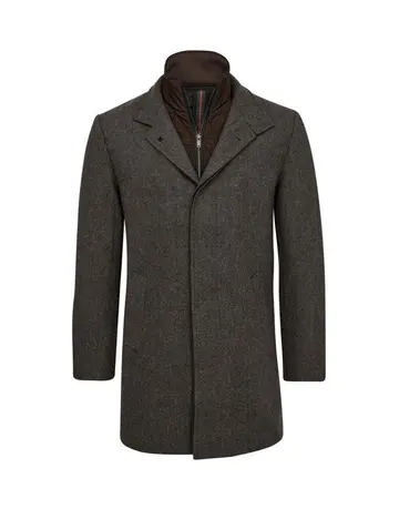 Gino Marcello Mens wool coat modern fit 