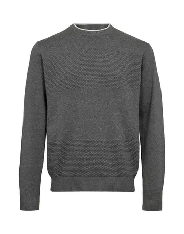 GARANT CASUAL O-NECK REGULAR FIT Grå