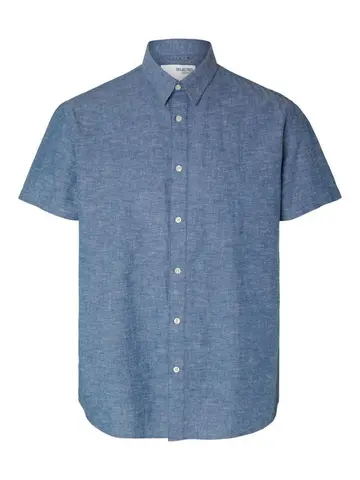 SELECTED SLHREGNEW-LINEN SHIRT SS CLASS 