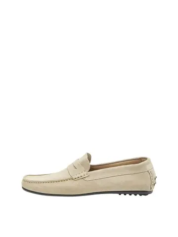 SELECTED SLHSERGIO SUEDE PENNY DRIVING SHOE Khaki