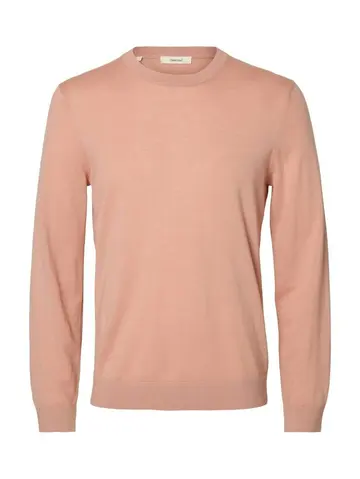 SELECTED SLHTRAY LS KNIT MERINO CREW NECK NO Lysrød