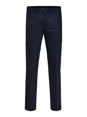 SELECTED SLHSLIM-MYLOBILL DKBLU GR CHK TRS B Blå