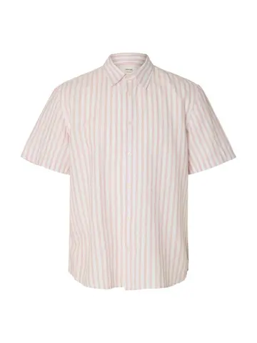 SELECTED SLMREGCLAUS CLAY LINENBLEND SS SHT Lysrød