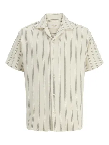 Jack & Jones JORCOBA STRIPE RESORT SHIRT SS SN Hvid
