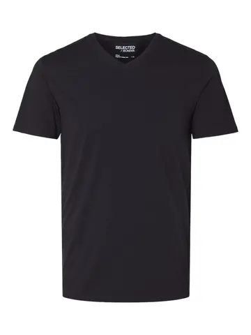SELECTED SLHNEWPIMA SS V-NECK TEE B NOO Sort