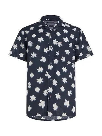 Tommy Hilfiger MONO FLOWER RF SHIRT S/S Blå