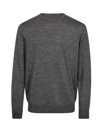GARANT SIGNATUR O-NECK MERINO BLEND Grå