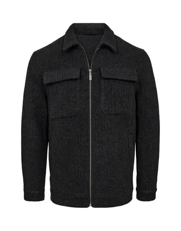 Garant Signatur Mens short wool jacket modern fit Mørkgrå