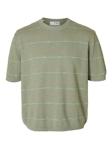 SELECTED SLHBERG SUN SS KNIT RELAXED TEE Grøn