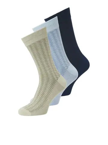 Jack & Jones JACDIAMOND STRUCTURE SOCKS 3 PACK S Blå