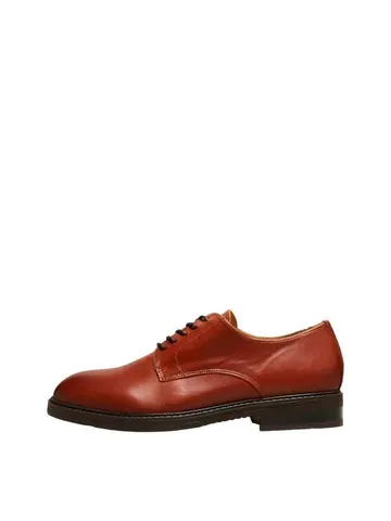 SELECTED SLHBLAKE LEATHER DERBY SHOE B NOOS Brun