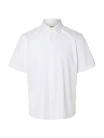 SELECTED SLMCLAUS-PERFORMANCE REG SS SHIRT Hvid