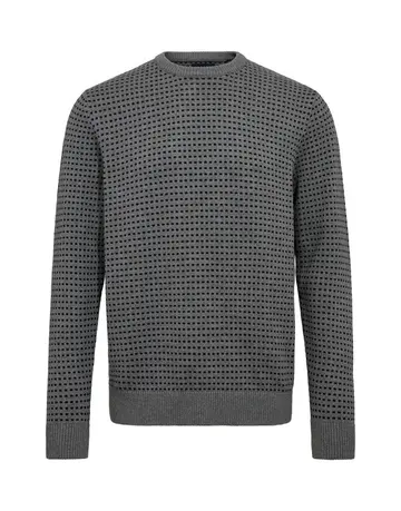 GARANT CASUAL O-NECK KNIT REG FIT Mørkgrå
