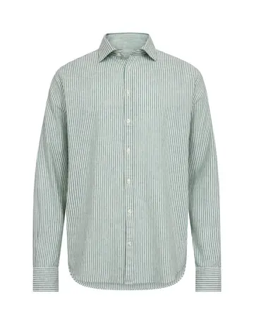 Garant Signatur Linen blend shirt l/s modern fit Grøn
