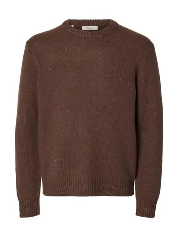 SELECTED SLHCODY LS KNIT RELAXED CREW NECK N Brun