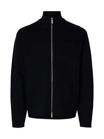 SELECTED SLHTELLER FN RELAXED ZIP CARDIGAN N Blå