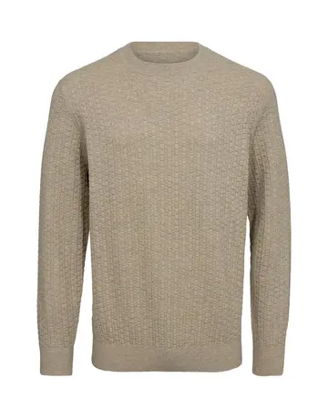 Garant O-neck structured reg. fit Brun