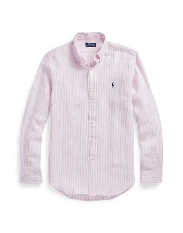 Ralph Lauren Custom Fit Striped Linen Shirt 