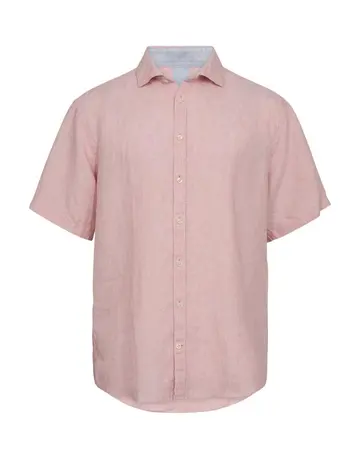 Gino Marcello Linen blend shirt s/s modern fit 