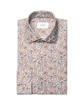 ETON Floral Jersey Stretch Shirt 