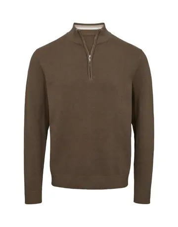 Black Blue Zip collar regular fit knit 
