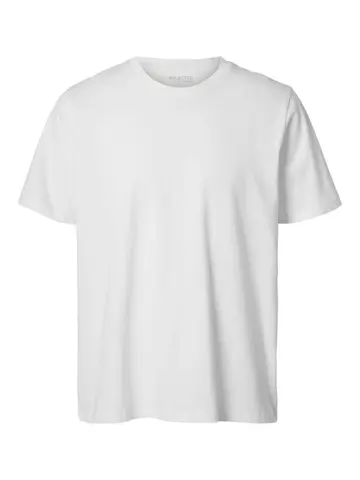 SELECTED SLHASPEN SS O-NECK TEE W NOOS Hvid