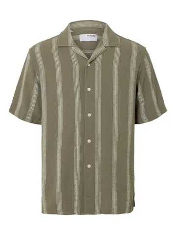 SELECTED SLHRELAX-SAL SHIRT SS RESORT Grå
