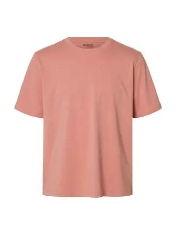 SELECTED SLHASPEN SS O-NECK TEE W NOOS Lysrød