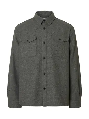 SELECTED SLHLOOSEMASON-PABLO LS OVERSHIRT W Grå