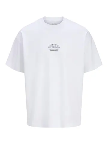 Jack & Jones JJEBARRON STUDIO TEE SS O-NECK SN Hvid