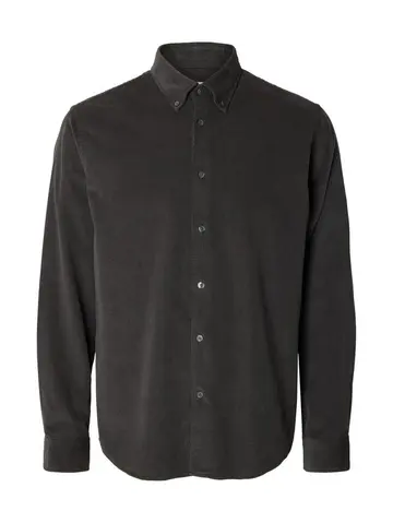 SELECTED SLHREGDANNI CORD BD LS SHIRT NOOS Grå