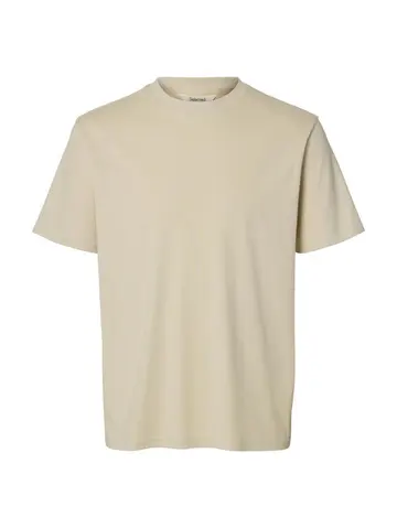 SELECTED SLMSPENCER RIB SS O-NECK TEE NOOS Grå